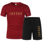 Summer Fashion Trendy Casual Sports Two Piece Set Youth Men's Short sleeved T-shirt+Shorts Set