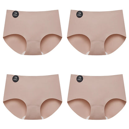 Falllsweet 4Pcs/Set Seamless Silk Briefs For Women Mulberry Silk Panties Comfortable Underpants Soft Lightweight Underwear M-2XL
