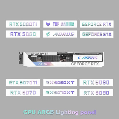 White VGA ARGB Lighting Panel for AORUS GEFORCE GTX ROG TUF Gaming 5060 5070ti 5080 5090 RX9070/9060XT Faith Lamp AURA SYNC
