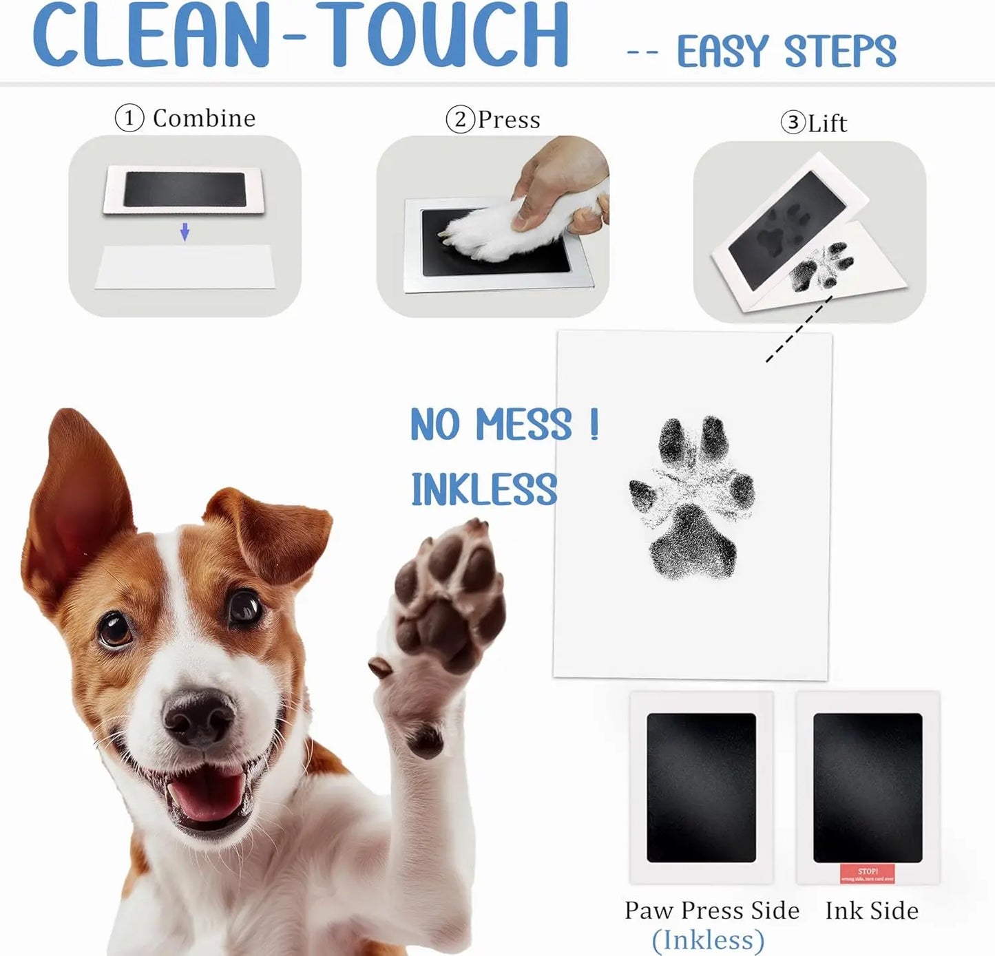 Baby Inkless Hand and Footprint Kit, Ink Pad Paw Print kit for Dogs, Dog Nose Print Kit, Dog Paw Print Kit - Baby Footprint Kit