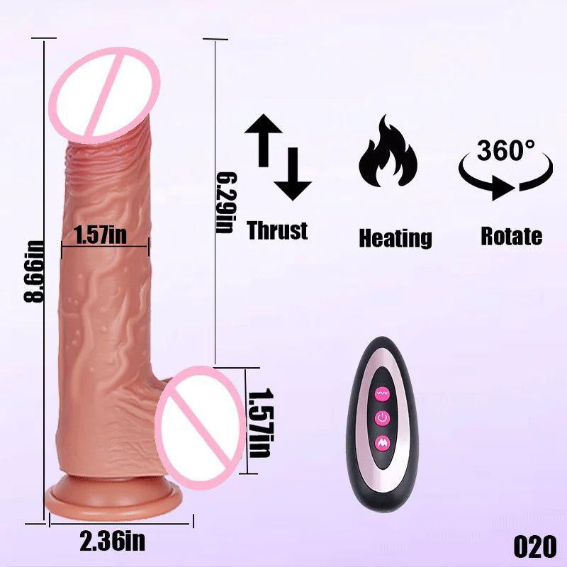 Realistic Dildo Telescopic Vibrator Female APP Remotely Controlled Heating Big Penis Massager Masturbator Sex Toys for Women