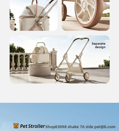Pet Stroller Lightweight Foldable Portable Detachable Carrier Small Dogs Cats Walking Cart Dog Stroller Pettroller Dog Trolley