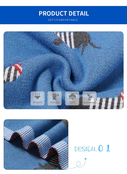 Baby Blanket Cotton Knit Super Soft Newborn Girl Boy Bed Plaid Crib Quilt Cute Dachshund Infant Stroller Covers Swaddle 100*80CM