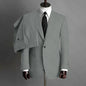 Fashion Gray Men Suits High-end Single Breasted Wedding Tuxedo Business Casual Office Male Suit Slim 2 Piece (Blazer+Pants)