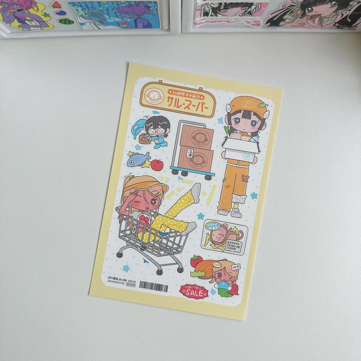 Cute Sweet Cool Japanese Shibuya Girl Sticker Korean Kawaii Cartoon Y2k Stickers Hand Account Diary Scrapbook Decorative Sticker
