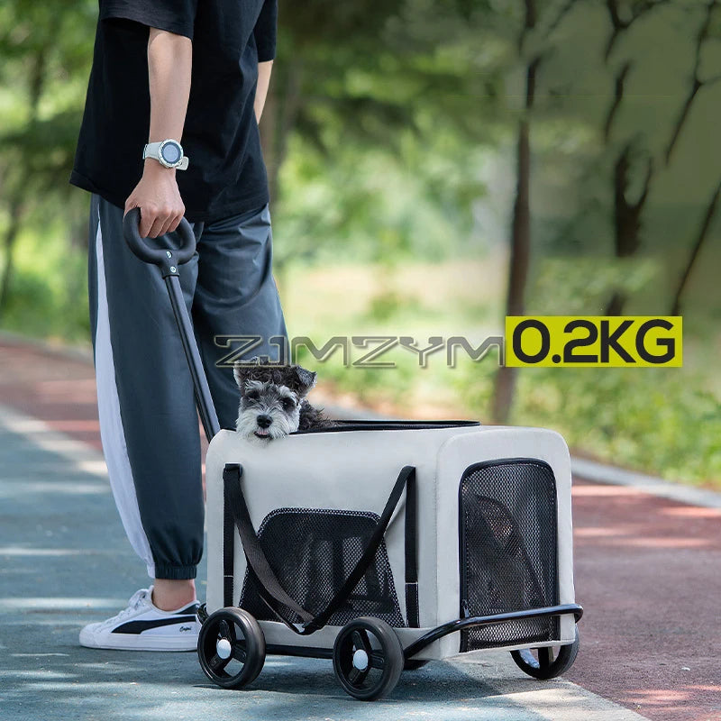 Folding Dog Stroller, Pet Folding Stroller, 4 Wheels Dog/Cat Puppy Stroller Pet Travel Carriage Case