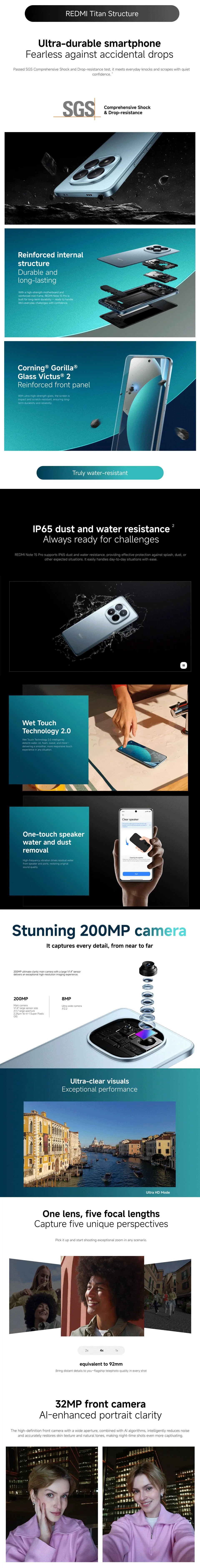 Xiaomi Redmi Note 15 Pro 4G Smartphone NFC MTK Helio G200-Ultra 6.77" 120Hz Display 200MP OIS, 45W Charge, IP65, Battery 6500mah