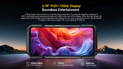 Ulefone Armor 27T 4G 10600mAh Rugged Phone Android 15 Smartphone 24GB +256GB  6.78"FHD+ 120Hz 64MP Night Vision Camera NFC