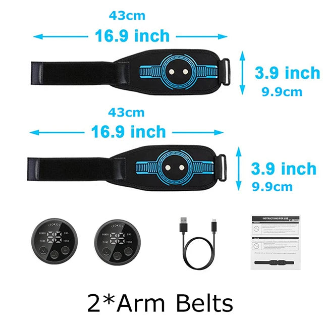 EMS Muscle Stimulator Toner Abdominal Toning Belt Body Slimming Massager Belly Waist Back Arm Leg Fitness Massage USB Recharge