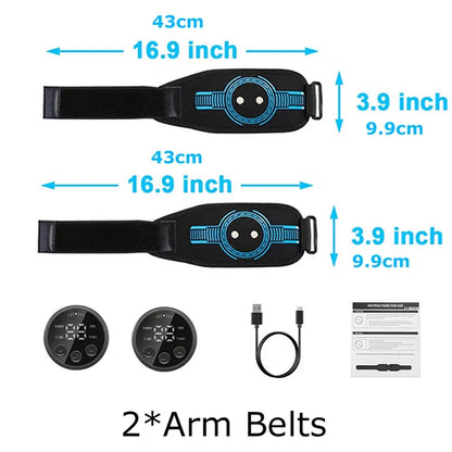 EMS Muscle Stimulator Toner Abdominal Toning Belt Body Slimming Massager Belly Waist Back Arm Leg Fitness Massage USB Recharge