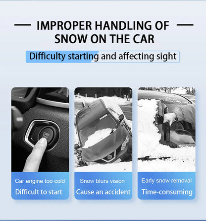 SEAMETAL Upgraded Car Window Snow Cover Large Size Windshield Snow Shield with Hood Cover Universal for Sedan Suv Hatchback