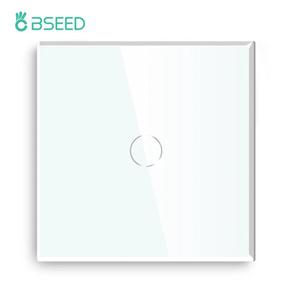Bseed Touch Light Switch 1/2/3 Gang 1/2 Way Intermediate Stair Switch EU Power Sensor Switches Black White With Glass Panel