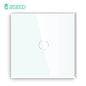 Bseed Touch Light Switch 1/2/3 Gang 1/2 Way Intermediate Stair Switch EU Power Sensor Switches Black White With Glass Panel