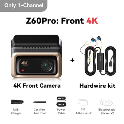 DDPAI 4K Dash Cam Z60 Pro HDR Support Front and Rear Interior Car Camera SONY STARVIS2 678 Sensor 5GHz Wi-Fi GPS ADAS 4G Car DVR