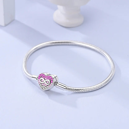 Original 925 Sterling Silver Bracelets 17-20CM Love Heart Flowers Butterfly Charms Beads Bracelet For Women Fashion Jewelry Gift