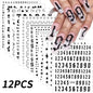 12Pcs 3D Gold Sliver Stars Nail Stickers Bronzing Starlight Nail Art Decals Self Adhesive Slider Decals DIY Nail Tips Decoration