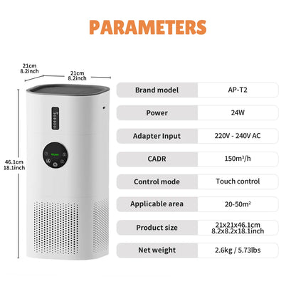 ROUNY 2-in-1 Air Purifier & Humidifier, Multi-Function Appliance, Deodorizing & Fog-Free Humidification, White