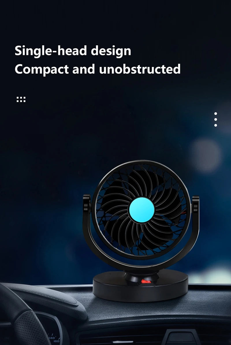 Car Fan 360° Adjustable 2 Head Air Fan Automotive Electric Fan USB/12V/24V 2 Speeds Car Silent Fan For Home Desk