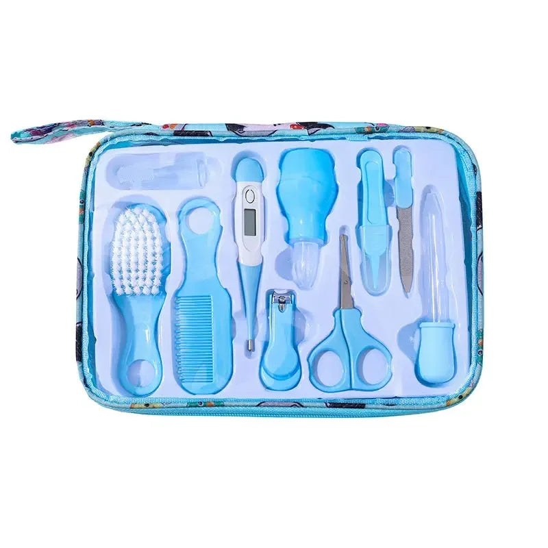 Care & Cleaning Set- 10 - Piece Baby  Newborn Nail Clipper Set, Safe Comb & Brush Gift Box