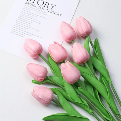 20pcs/3pc/5pc/10pc Bouquet Silicone Artificial Tulip Wedding Home Decoration Bouquet with Stems for Home Wedding Decoration