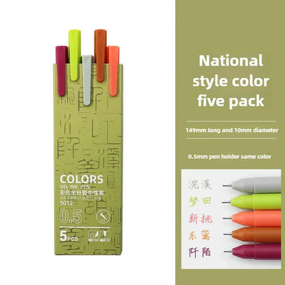 Morandi & Macaron Color Gel Pens (30/5 Colors) - 0.5mm Refill, Smooth Writing Durable Pens for School Stationery