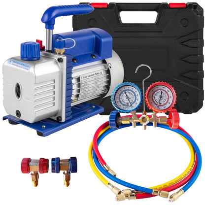 SucceBuy 1.8 CFM - 4.8 CFM Refrigerant Vacuum Pump Kits HVAC 1/3HP 1/4 HP with Manifold Gauge for Household Air Conditioning