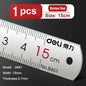Deli Stainless Steel Ruler 15/20/30cm Metal Straight Ruler for Home School Precision Measuring Drawing Tool Supplies 1/2/5pcs