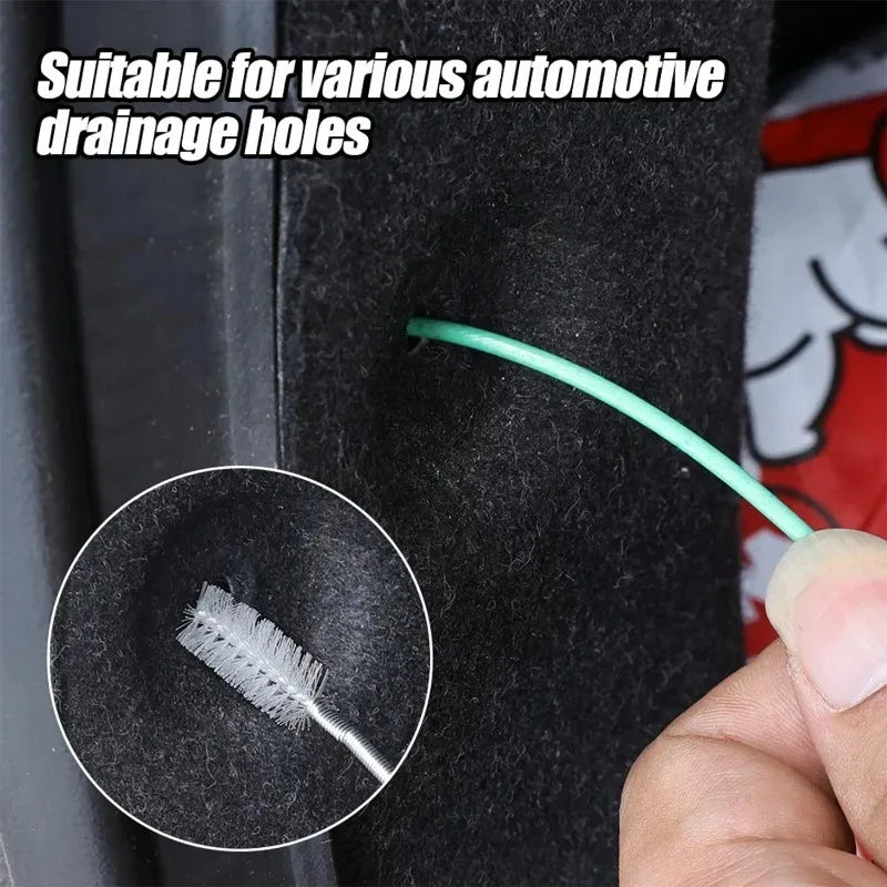 Car Sunroof Drain Hole Cleaning Brush Flexible Stainless Steel Tube Pipe Cleaner Sweeper Tool For Truck Refrigerator Door Window