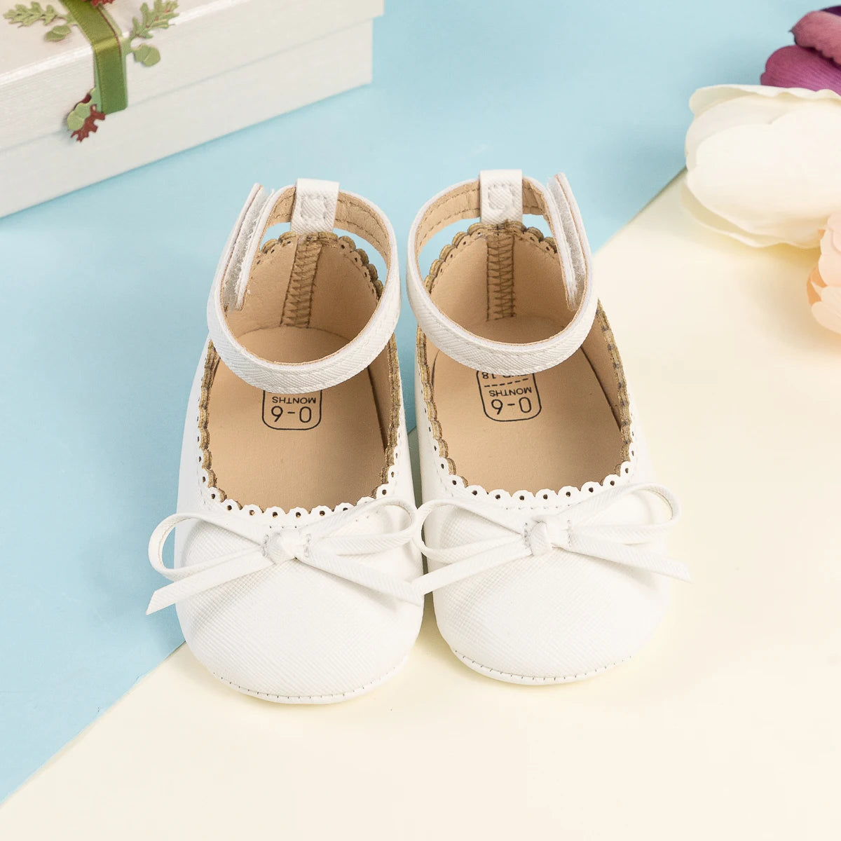 New Baby Shoes Girls' Soft-soled Leather Bowknot Party Princess Shoes Light Flat First Walkers Breathable and Anti-slip