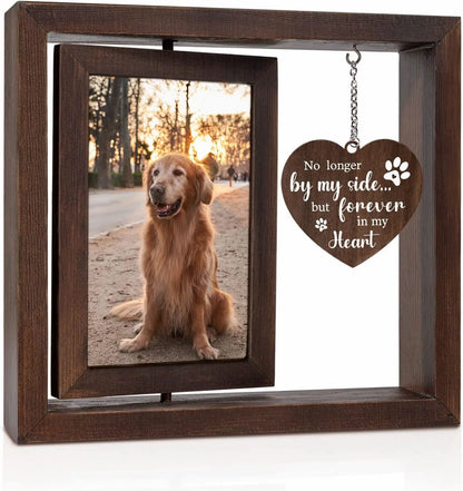 Rotatable 4x6 Photo Wooden Frame Pet Memorial Dog Cat Gift Customizable Picture Frame