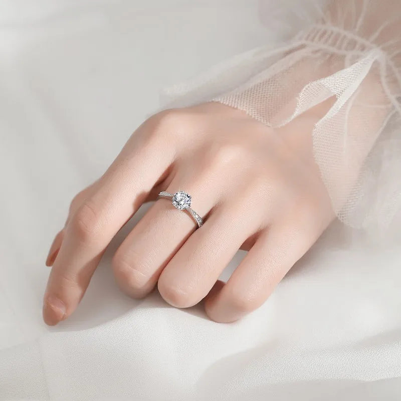 Moissanite Couple Ring For Women Man 925 Silver Stone Match Dia Wedding Band Bride S Sterling Silver White Gold 2.00ct