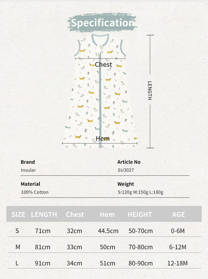 Baby Sleeping Bag Newborn Baby Anti-shock Sleeping Bag Pajamas Baby Pajamas Light Zipper Crawling Suit Anti-kick Cartoon Animal