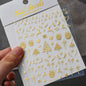 5D Embossed Gold Castle/Garland/Christmas Tree Nail Stickers White Snowflakes Bow Star Nail Decals Self-Adhesive Xmas Nail Decor