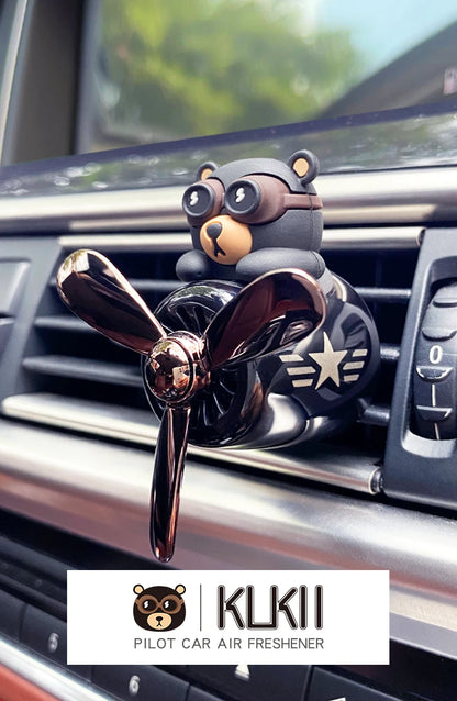 Rotating propeller pilot bear dog car air fresheners accessories decorations fun vent clip perfume diffuser aroma fragrance men