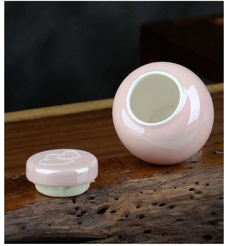 Household Mini Pet Ash Jar Moisture Proof Ceramic Claw Seal Jar Animal Funeral Urn Pet Nostalgia Ornament Portable Ash Box
