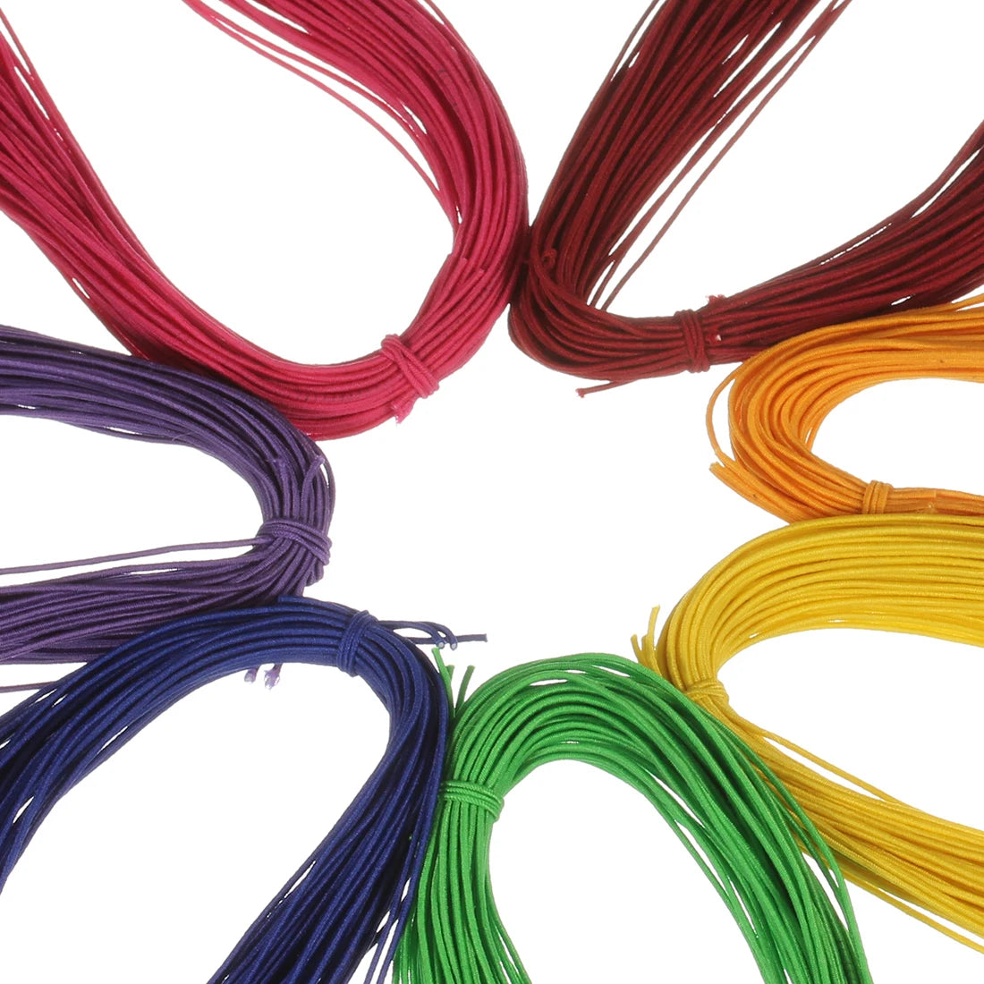 Apx 25 Yards 1mm Fabric Crafting Cords DIY Bracelets Braided Elastic Cord Beading Threads Stretch String for Jewelry Making