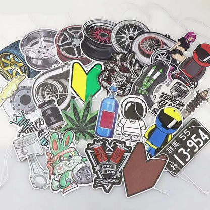 JDM Car Air Freshener Hanging Rearview Mirror Perfume Flavoring Turbo Brake Disc Shock Absorber Solid Paper Diffuser Accessories