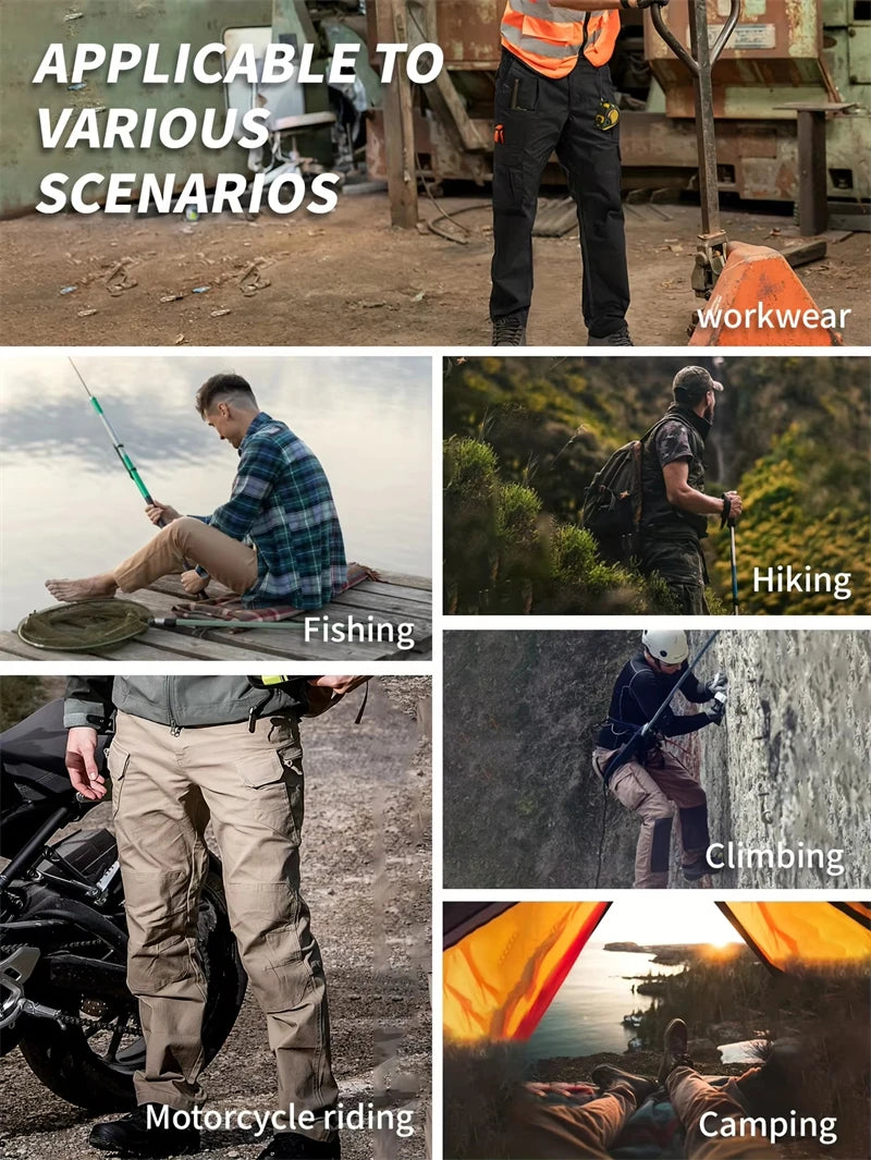 Tactical Cargo Pants Men Outdoor Waterproof SWAT Combat Military Camouflage Trousers Casual Multi Pocket Male Work Joggers