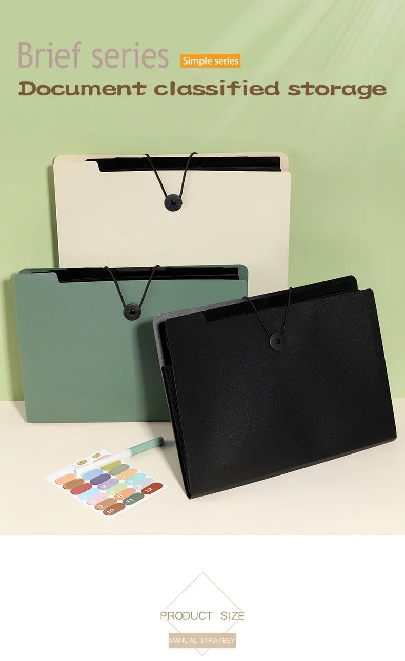5 Layers A4 File Folder Storage Bag Test Paper Desktop Tool School Stationery Office Supplies