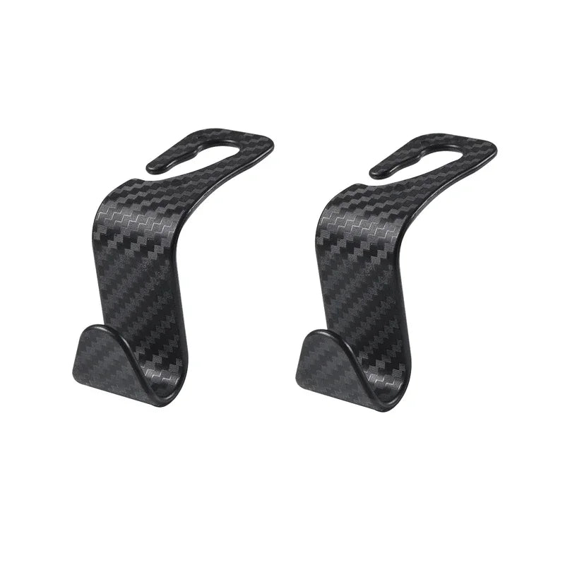 4Pack Car Seat Carbon Fiber Hook for Bags Car Clips Front Seat Headrest Organizer Holder Auto Fastener Hangers Car Accessories