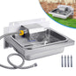 10L Automatic Pet Water Dispenser with 100Cm Metal Hose - Stainless Steel Outdoor Drinking Bowl for Cats, Chickens, And Livestock with Self-Refilling Feature