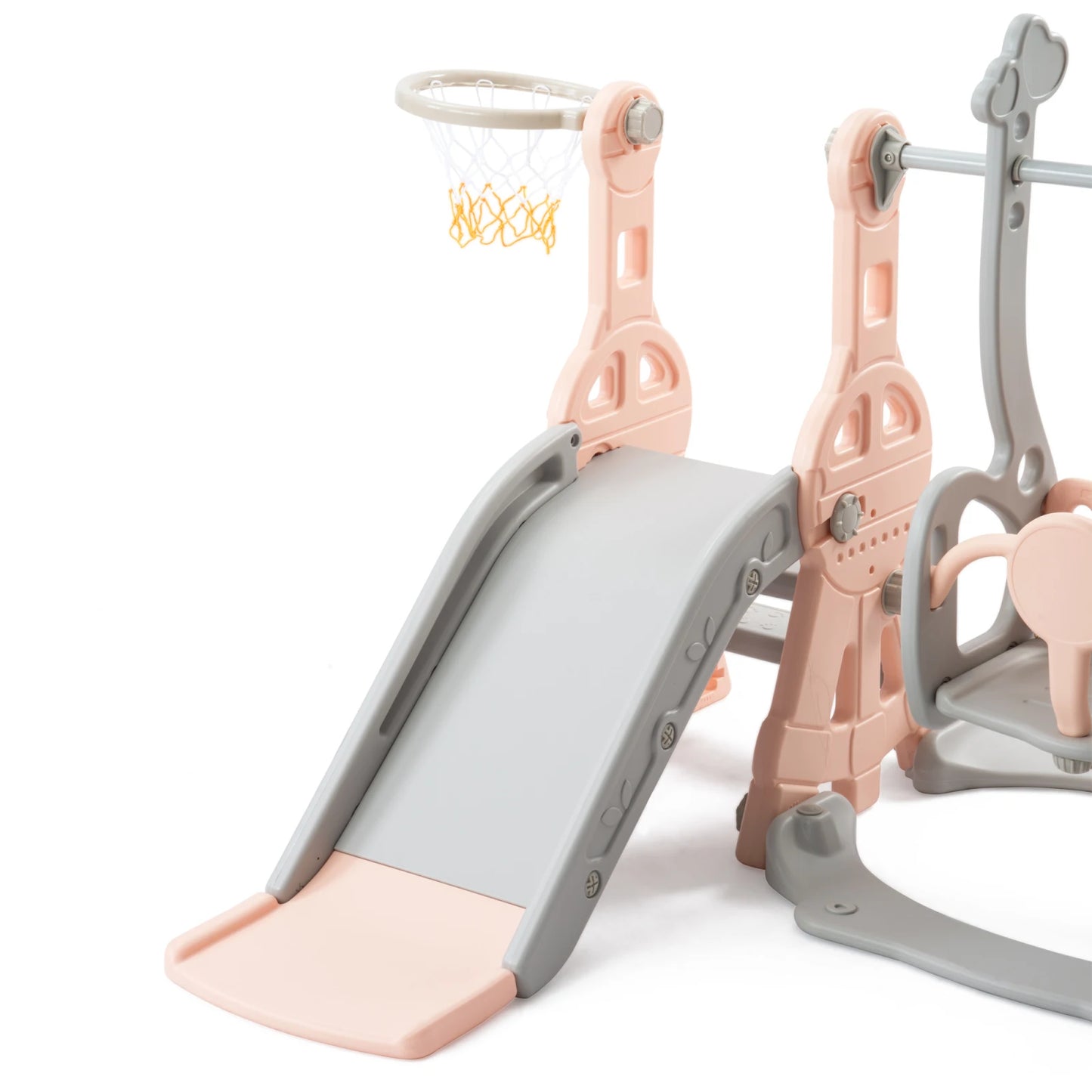 Rosahqnda 4-in-1 Children slide Indoor & Outdoor Outdoor Outdoor Playground for Toddlers Swing 1-6 Years