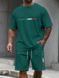 Men's Tracksuit 2 Piece O-neck Short Sleeve Shirt Shorts Set Men's Running Suit Plus Size T Shirts Man Clothing Summer T-shirt