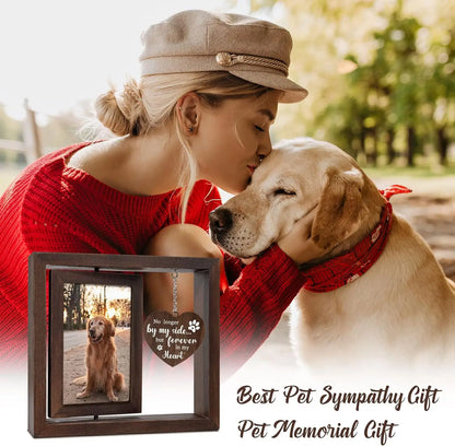 Rotatable 4x6 Photo Wooden Frame Pet Memorial Dog Cat Gift Customizable Picture Frame