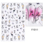 Black and White Love Flowers Line Art 3D Stickers Nail Decals Nail Art Accessories Butterfly Rose Nail Stickers Nail Sliders