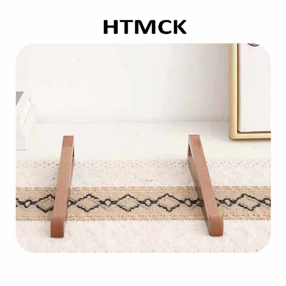 Portable Foldable Wooden Laptop Stand Ergonomic 12 Adjustable Angle Triangular Cooling Ventilation Design Office Desk Accessory