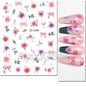3d Nails Art Decals Spring Fruits Pink Full Tips Peony Magnolia Flowers Adhesive Sliders Stickers Decoration For Nails Manicure