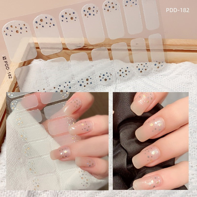 1PC Gel Nail Sticker Patch Slider Flower Gradient Color Back Glue Full Cover Waterproof Gel Nail Sticker UV Lamp Curing Manicur