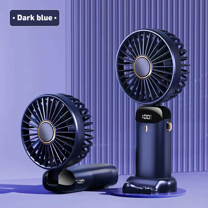 Lenovo Portable Handheld Fan Foldable Neck Hanging Fans 5 Speed USB Rechargeable Fan with Phone Stand & Display Screen 1800mAh