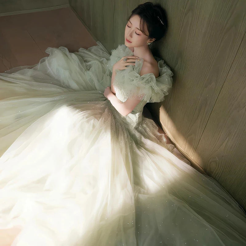 Ele een Evening Gown for Women High-End Luxury Fairy T Performance Host Dr Korean Sle Floral Mid-Waist Slim Fit